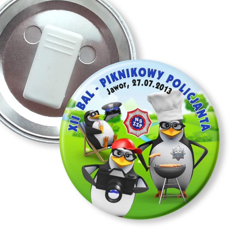 przypinka z żabką XII Bal Piknikowy Policjanta - Jawor 2013
