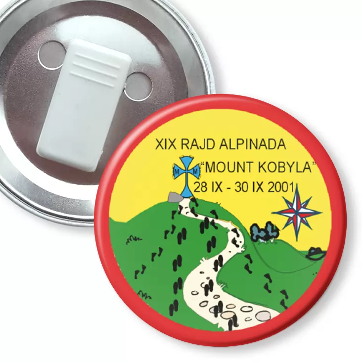 przypinka z żabką XIX Rajd Alpinada Mount Kobyla