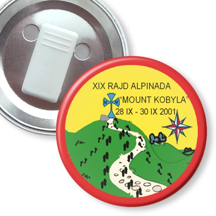 przypinka z żabką XIX Rajd Alpinada Mount Kobyla