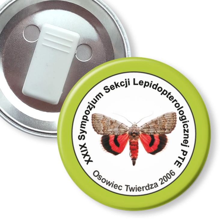 przypinka z żabką XXIX Sympozjum Sekcji Lepidopterologicznej PTE