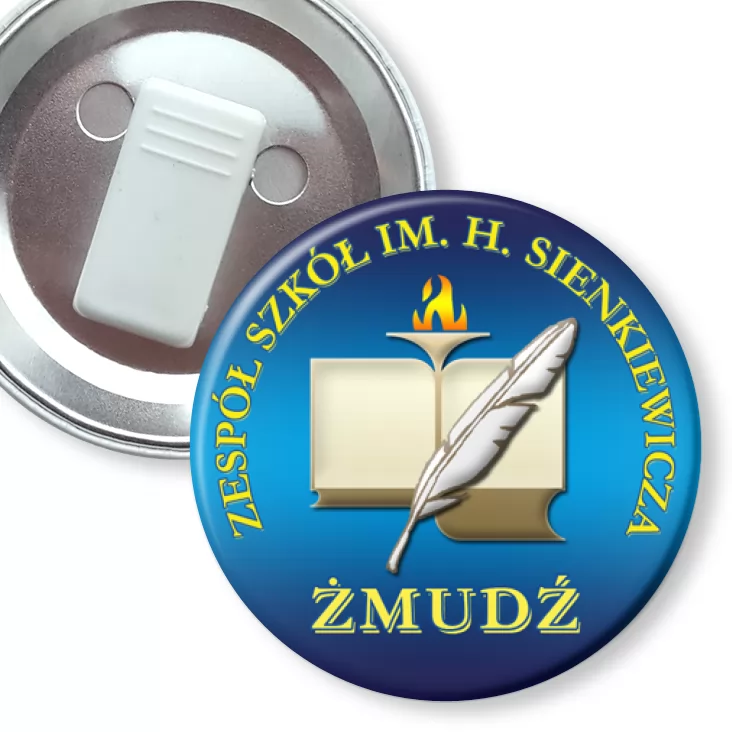 przypinka z żabką Zespół Szkół w Żmudzi
