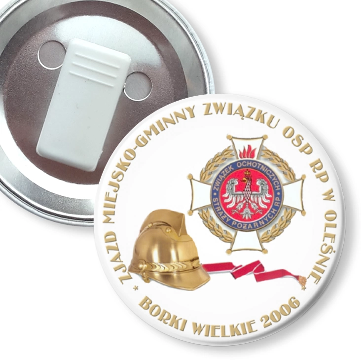 przypinka z żabką Zjazd OSP RP w Obleśnie