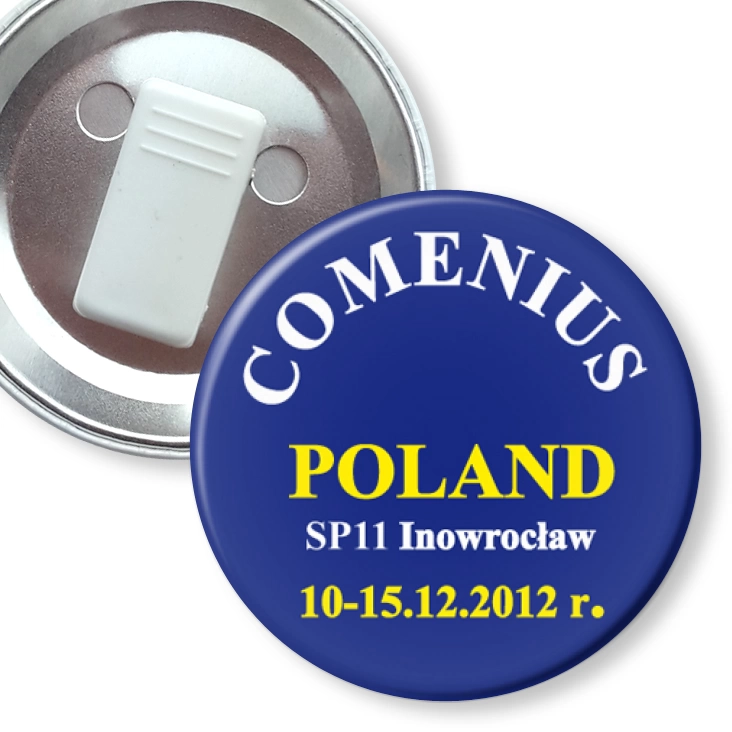 przypinka z żabką Comenius SP11 Inowrocław