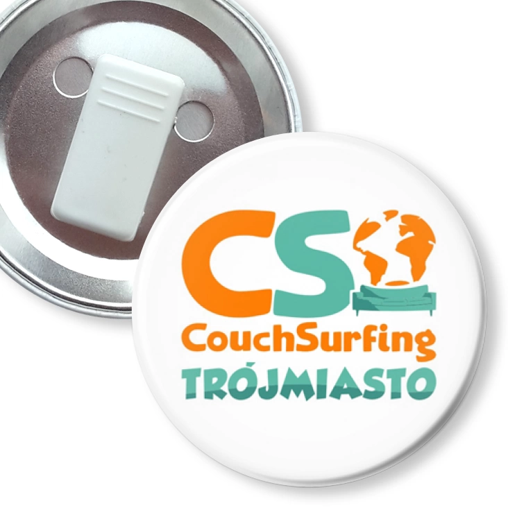 przypinka z żabką Couchsurfing Pomorskie