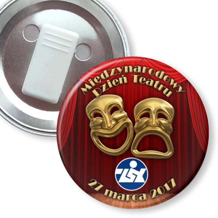 przypinka z żabką Dzień teatru ZSK