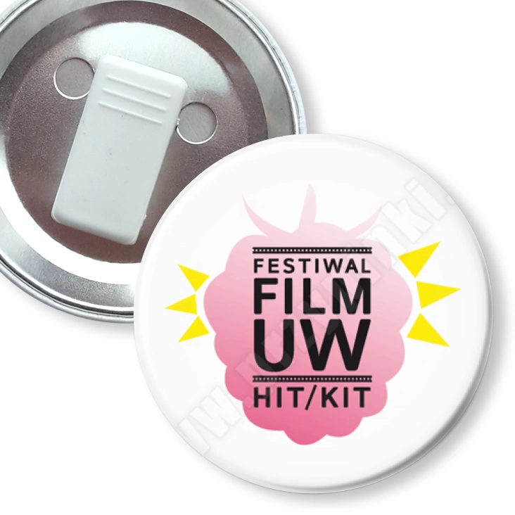 przypinka z żabką Festiwal Film UW