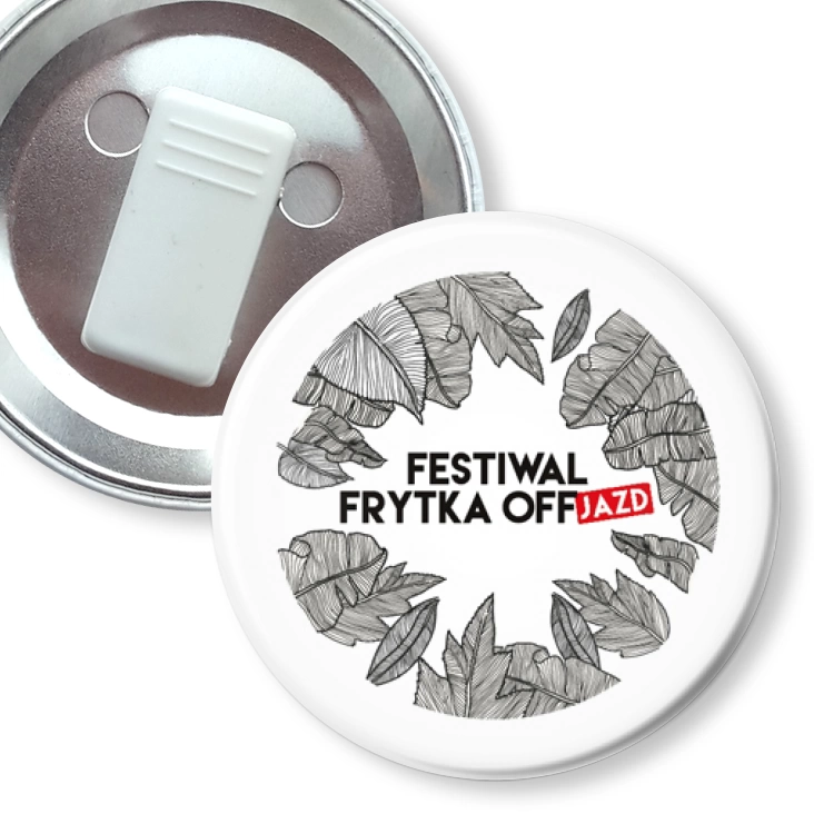 przypinka z żabką Festiwal Frytka OFFjazd