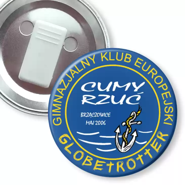 przypinka z żabką Globetrotter - Gimnazjalny Klub Europejski w Brzączowicach 