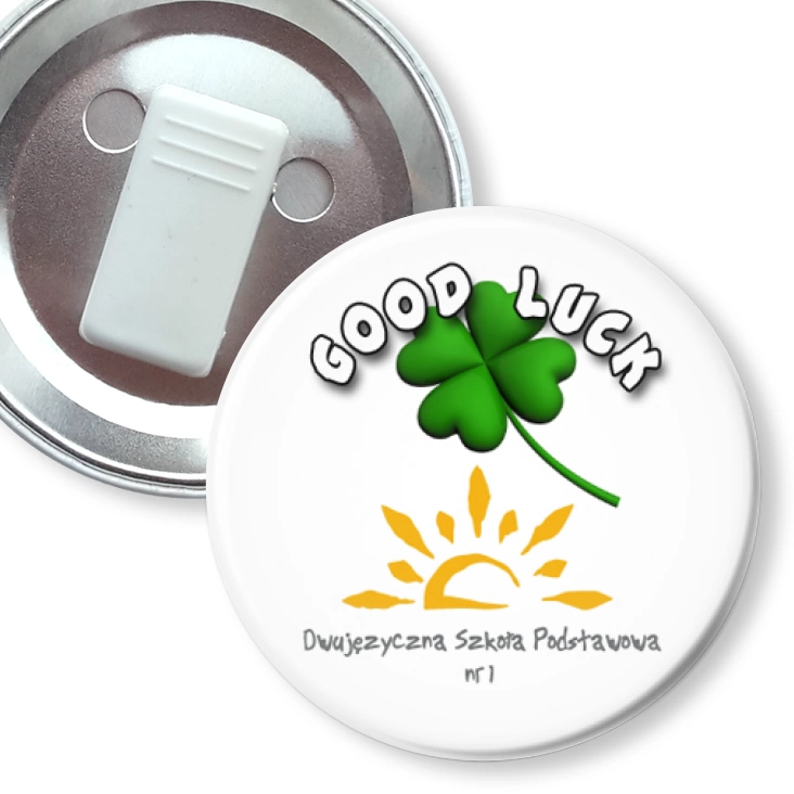przypinka z żabką Good Luck