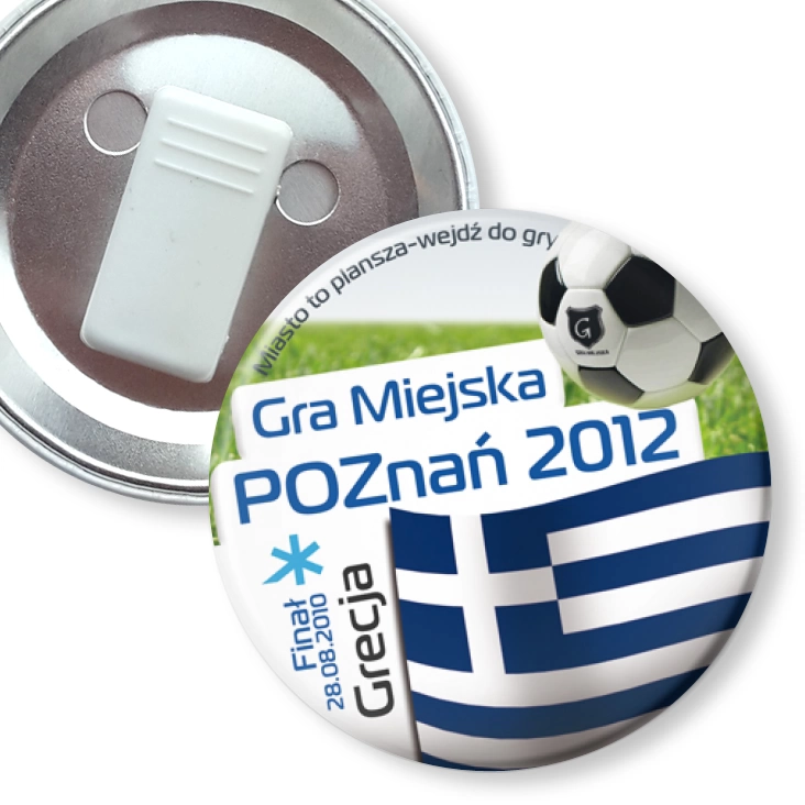 przypinka z żabką Gra Miejska - Poznań 2012 - Grecja