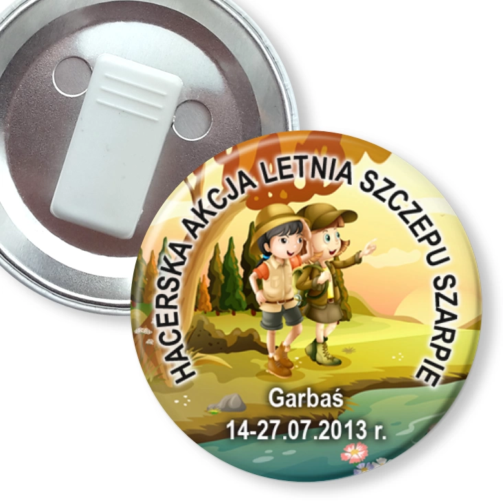 przypinka z żabką Harcerska Akcja Letnia Szczepu Szarpie