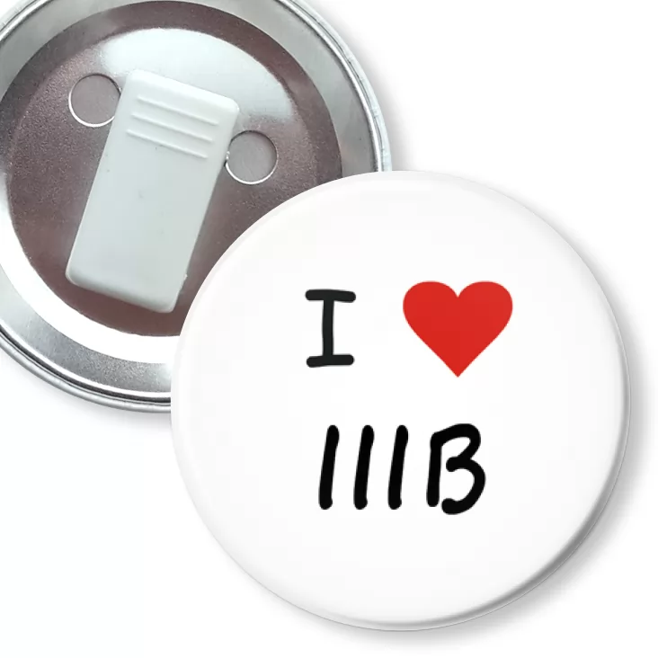 przypinka z żabką I love IIIB