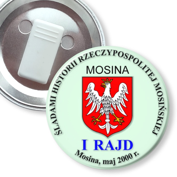 przypinka z żabką I RAJD - Śladami Historii Rzeczypospolitej Mosińskiej