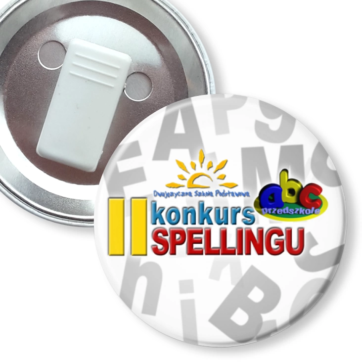 przypinka z żabką II konkurs spellingu