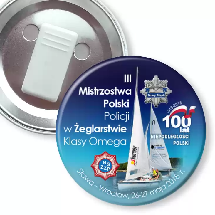 przypinka z żabką III Mistrzostwa Polski Policji w Żeglarstwie