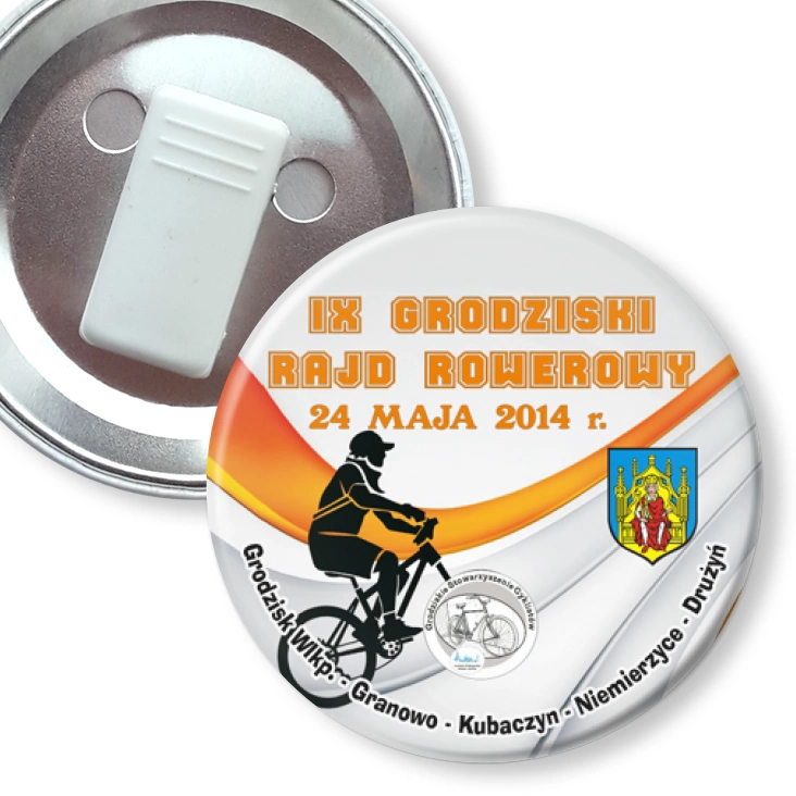 przypinka z żabką IX Grodziski Rajd Rowerowy