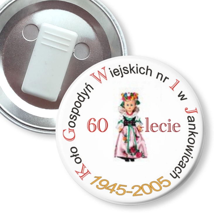 przypinka z żabką Koło Gospodyń Wiejskich w Jankowicach