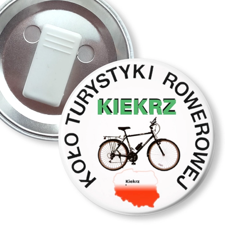 przypinka z żabką Koło Turystyki Rowerowej Kiekrz