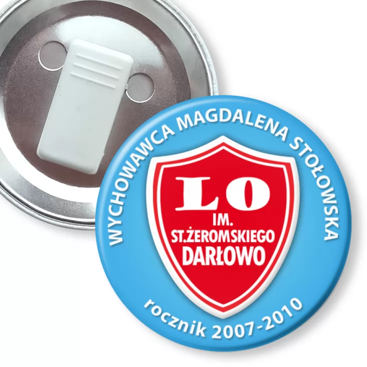 przypinka z żabką LO w Darłowie