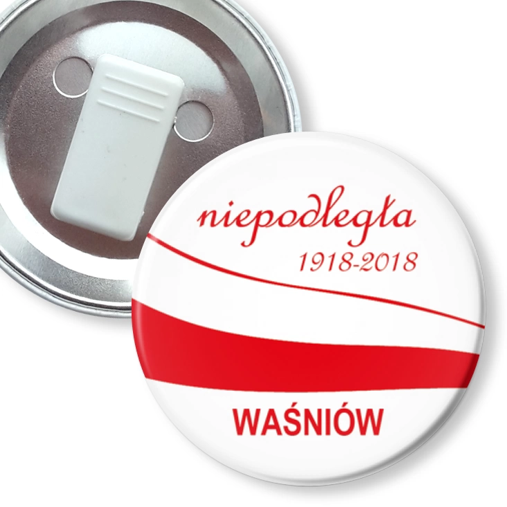 przypinka z żabką Niepodległa Polska - Waśniów