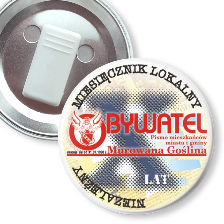 przypinka z żabką Obywatel - X lat