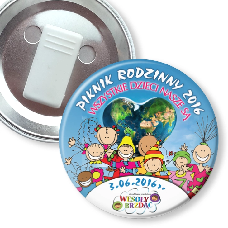 przypinka z żabką Piknik rodzinny
