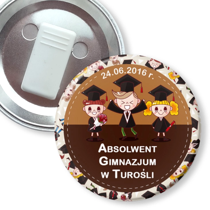 przypinka z żabką Absolwent