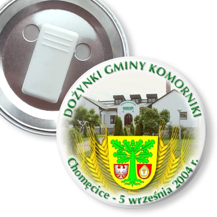 przypinka z żabką Dożynki Gminy Komorniki 2004
