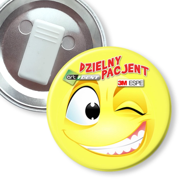 przypinka z żabką Dzielny Pacjent