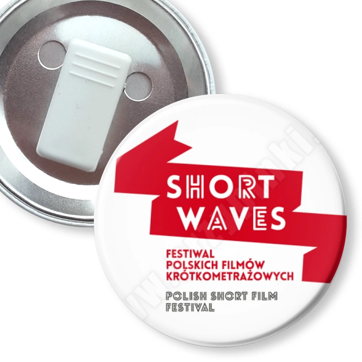 przypinka z żabką Festiwal Short Waves