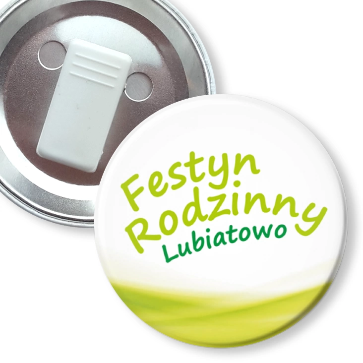 przypinka z żabką Festyn Rodzinny Lubiatowo