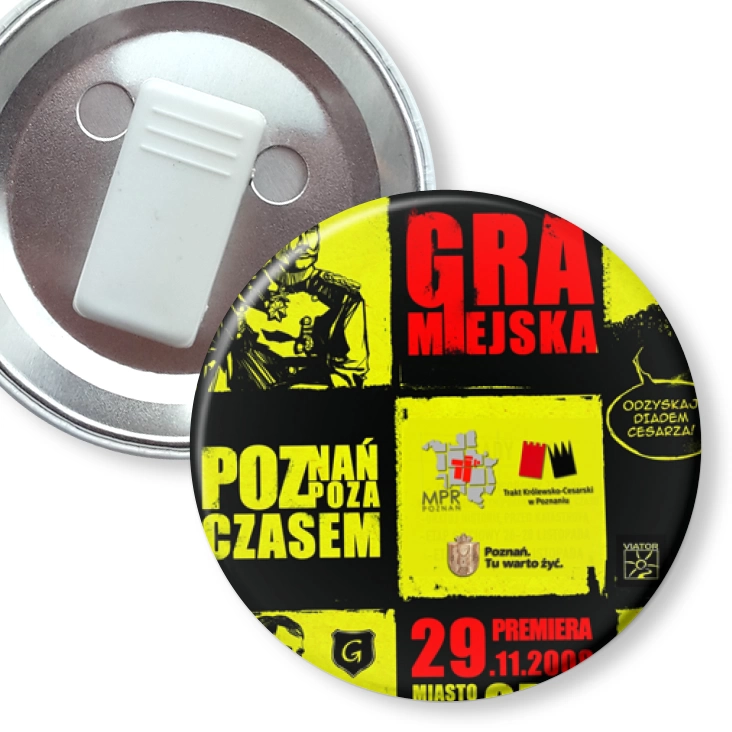 przypinka z żabką Gra Miejska Poznań