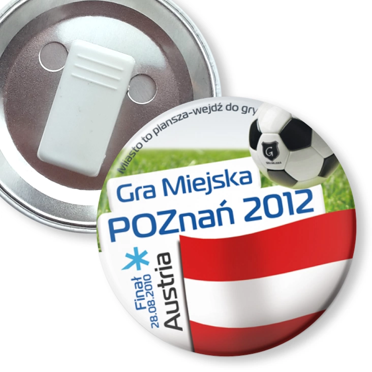 przypinka z żabką Gra Miejska - Poznań 2012 - Austria