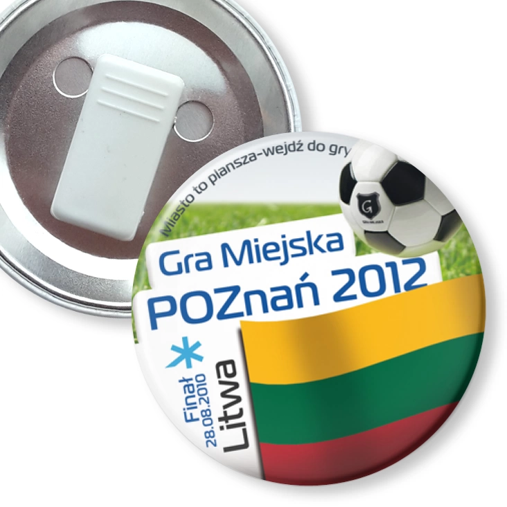 przypinka z żabką Gra Miejska - Poznań 2012 - Litwa