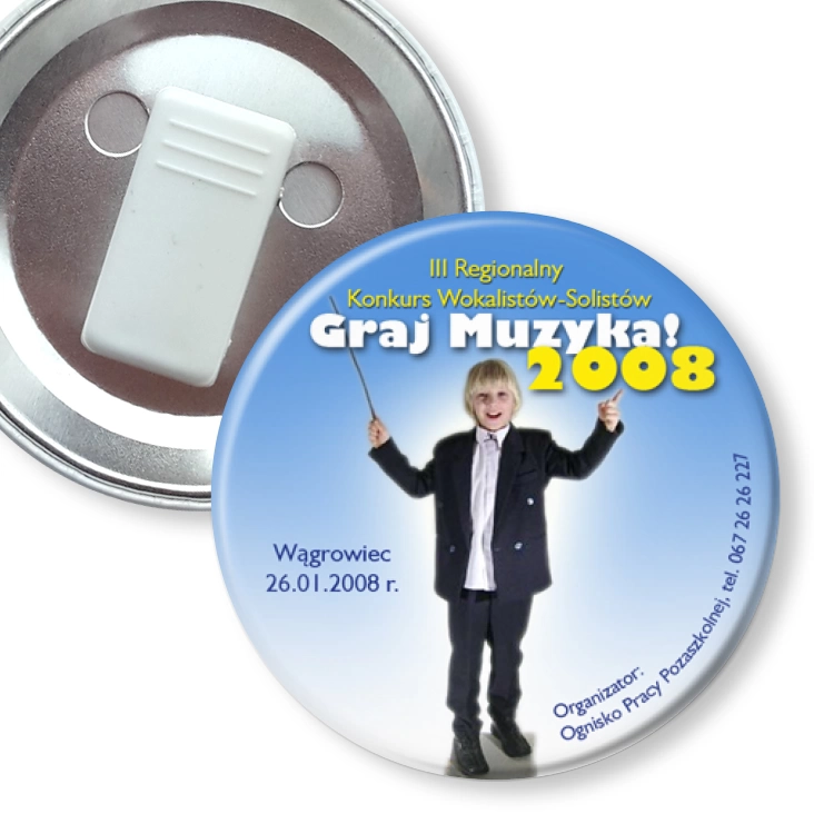 przypinka z żabką Graj Muzyka 2008