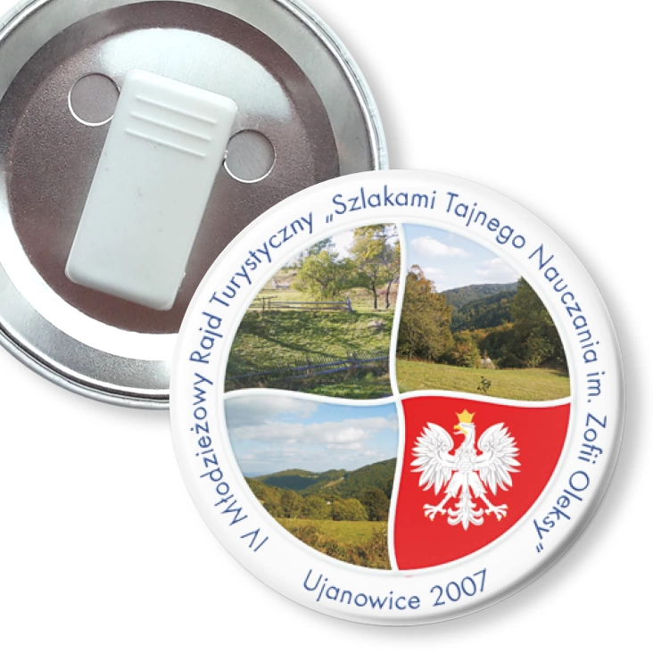 przypinka z żabką IV Młodzieżowy Rajd Turystyczny - Ujanowice 2007