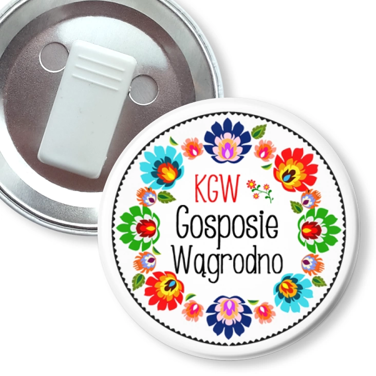 przypinka z żabką KGW Gosposie Wągrodno