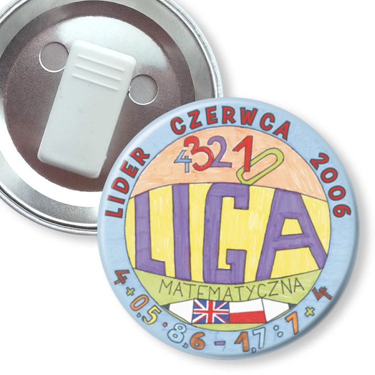 przypinka z żabką Liga matematyczna - lider czerwca 2006