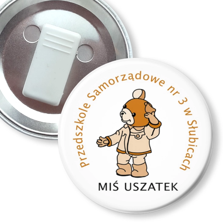 przypinka z żabką Miś Uszatek