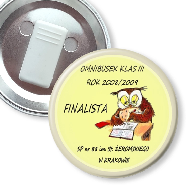 przypinka z żabką Omnibusek Finalista