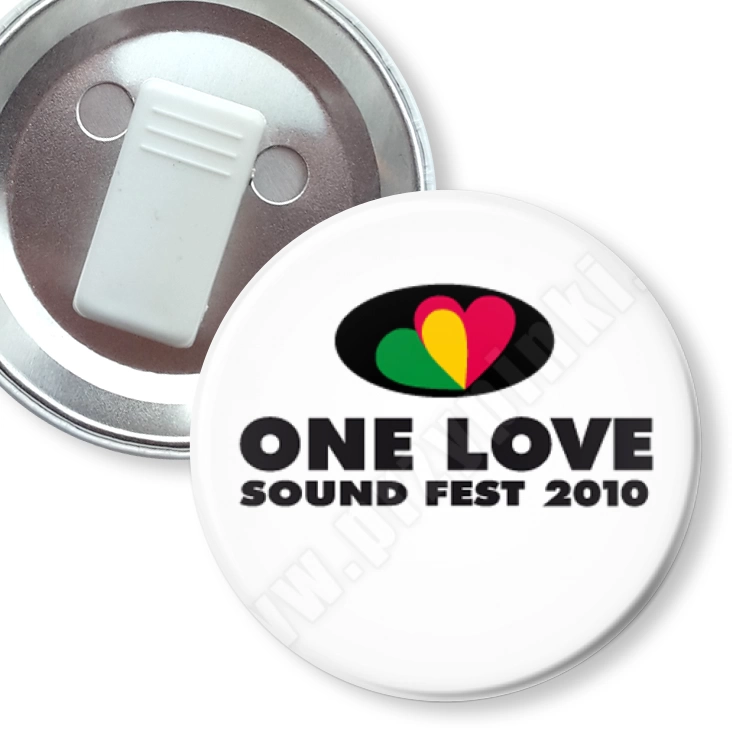 przypinka z żabką One Love 2010 - białe