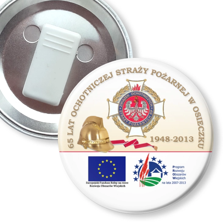 przypinka z żabką OSP w Osieczku