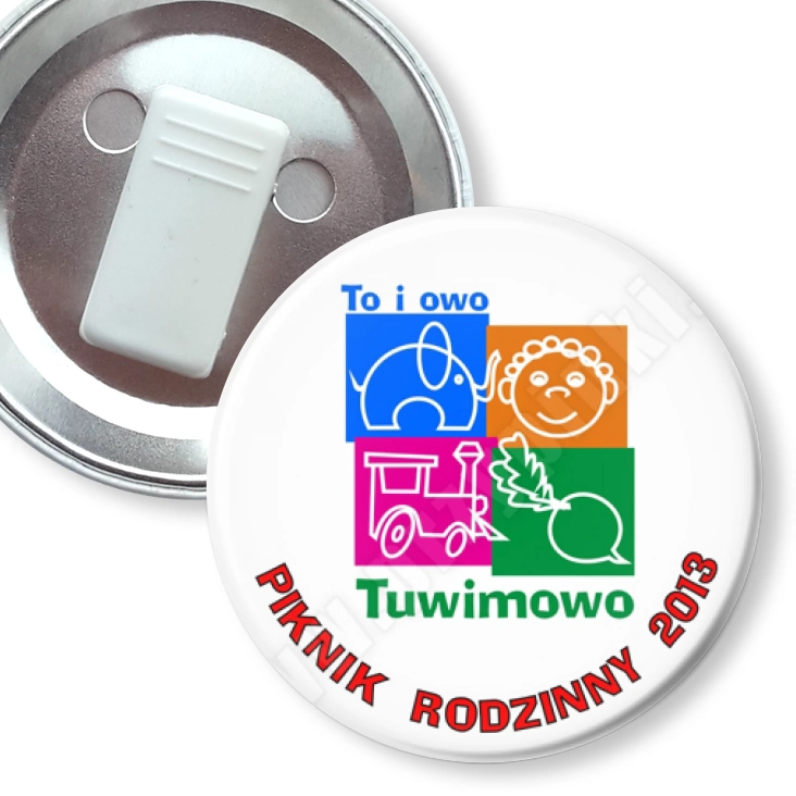 przypinka z żabką Piknik Rodzinny 2013