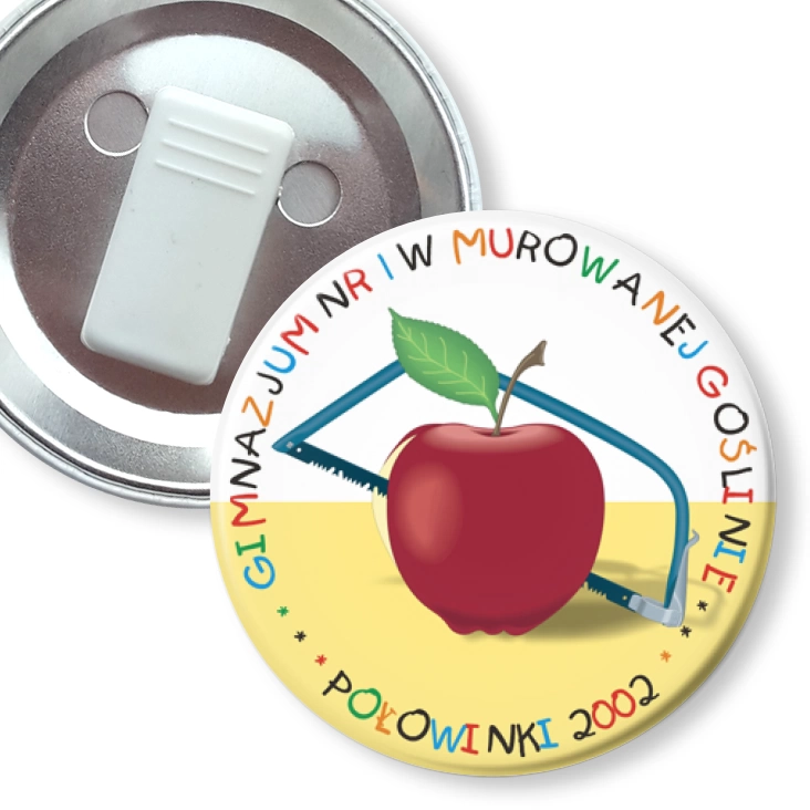 przypinka z żabką Połowinki Gimnazjum nr 1 w Murowanej Goślinie
