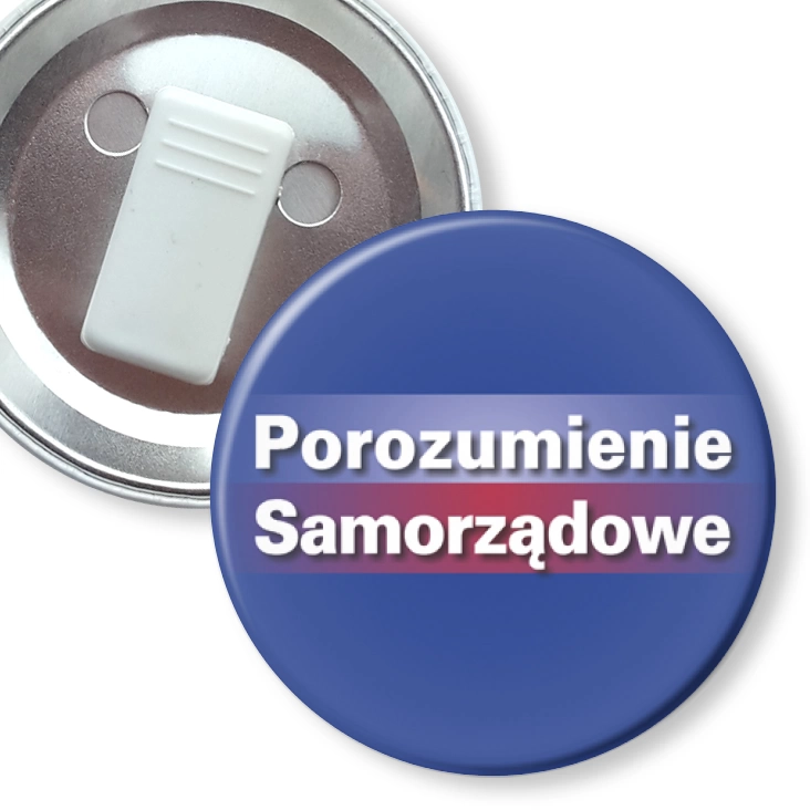 przypinka z żabką Porozumienie Samorządowe
