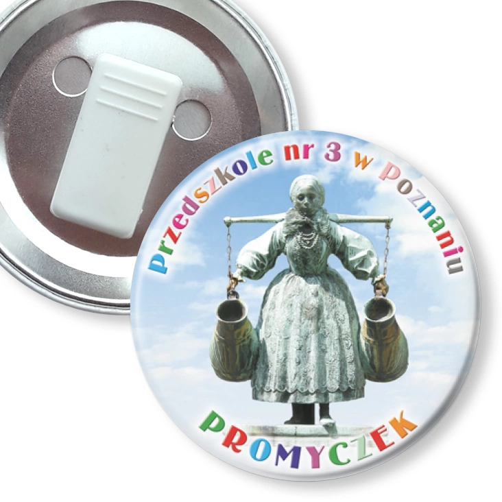 przypinka z żabką Przedszkole nr 3 w Poznaniu