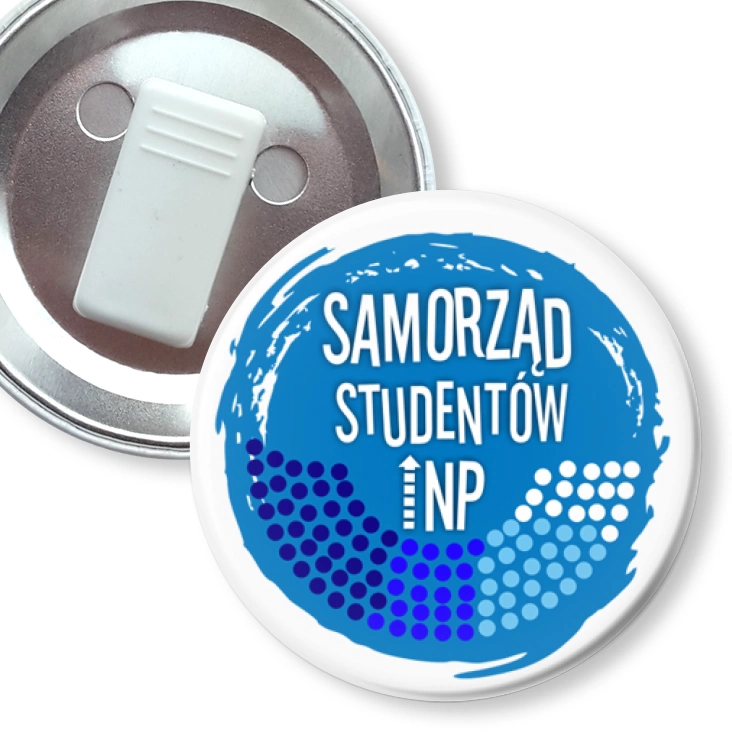 przypinka z żabką Samorząd Studentów NP