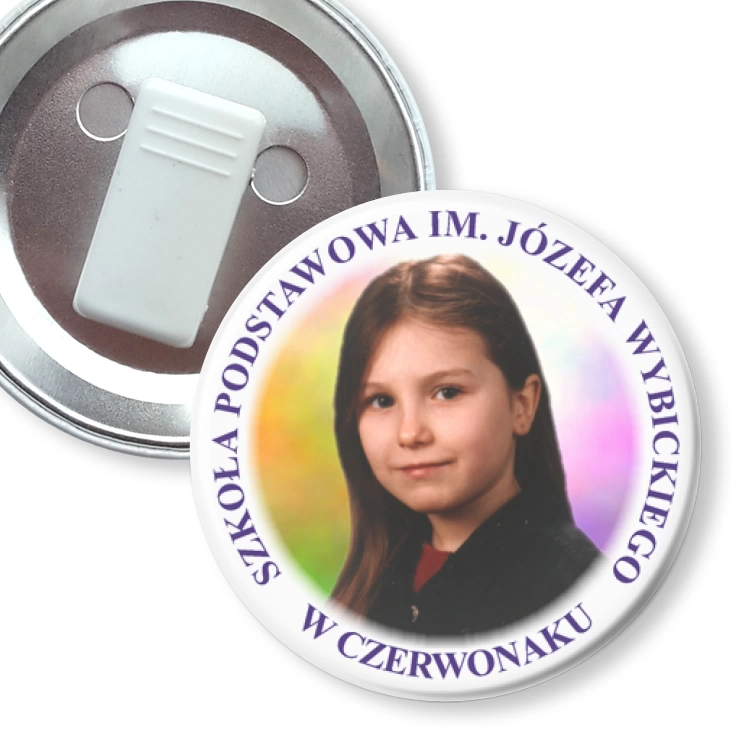przypinka z żabką SP im. J. Wybickiego w Czerwonaku