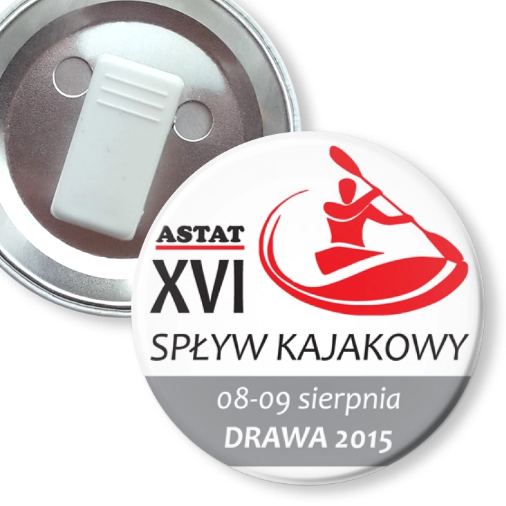 przypinka z żabką Spływ Kajakowy Drawa 2015 