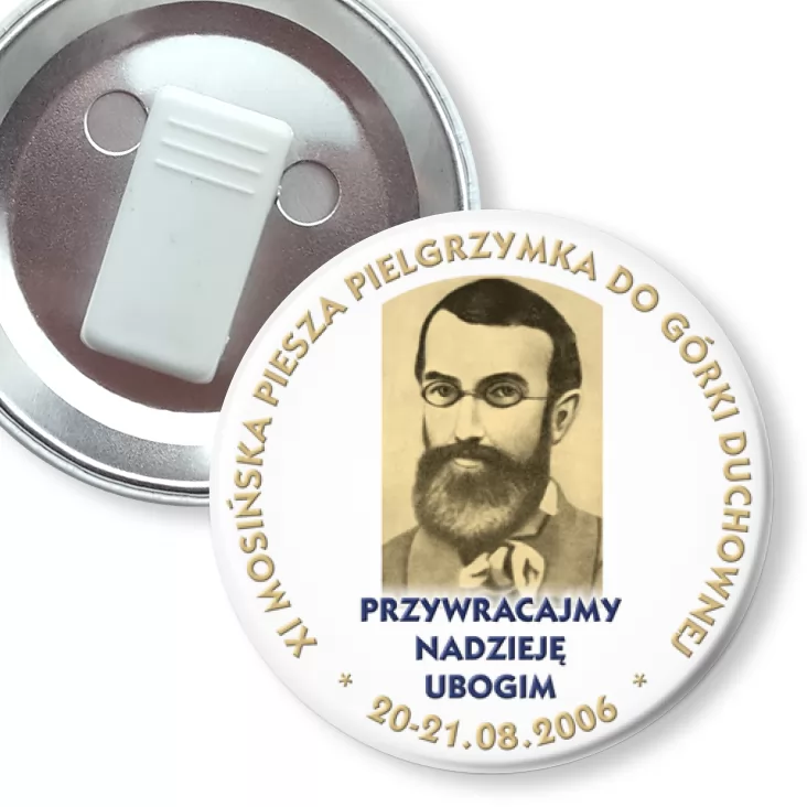 przypinka z żabką XI Mosińska Pielgrzymka do Górki Duchownej